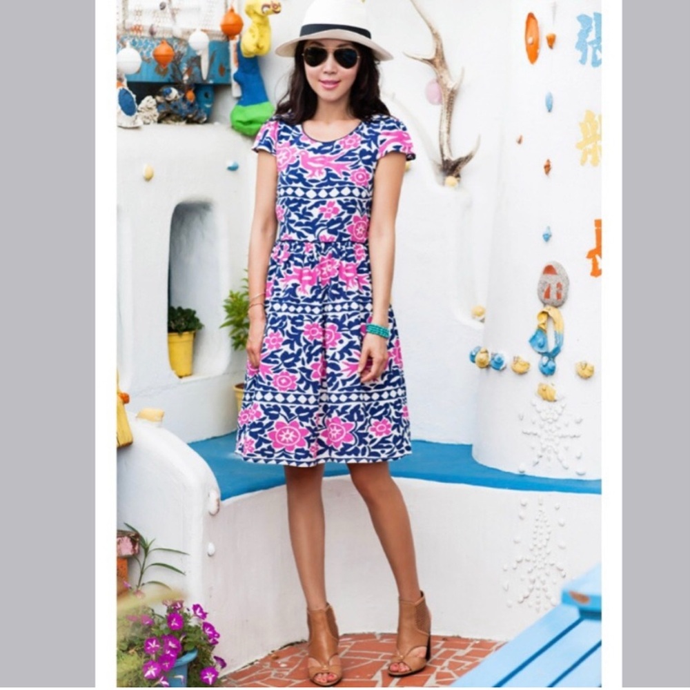 MAEVE Peralta Dress Printed Cap Sleeve